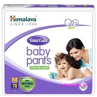 Himalaya Total Care Baby Pants Diapers, Medium 78 Count, Anti-Rash Shield, 7-12 kg