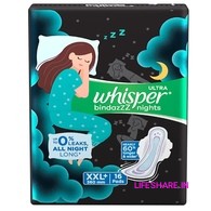 Whisper Bindazzz Nights Sanitary Pads XXL