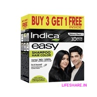 Indica Natural Black Hair Color Shampoo B3G1